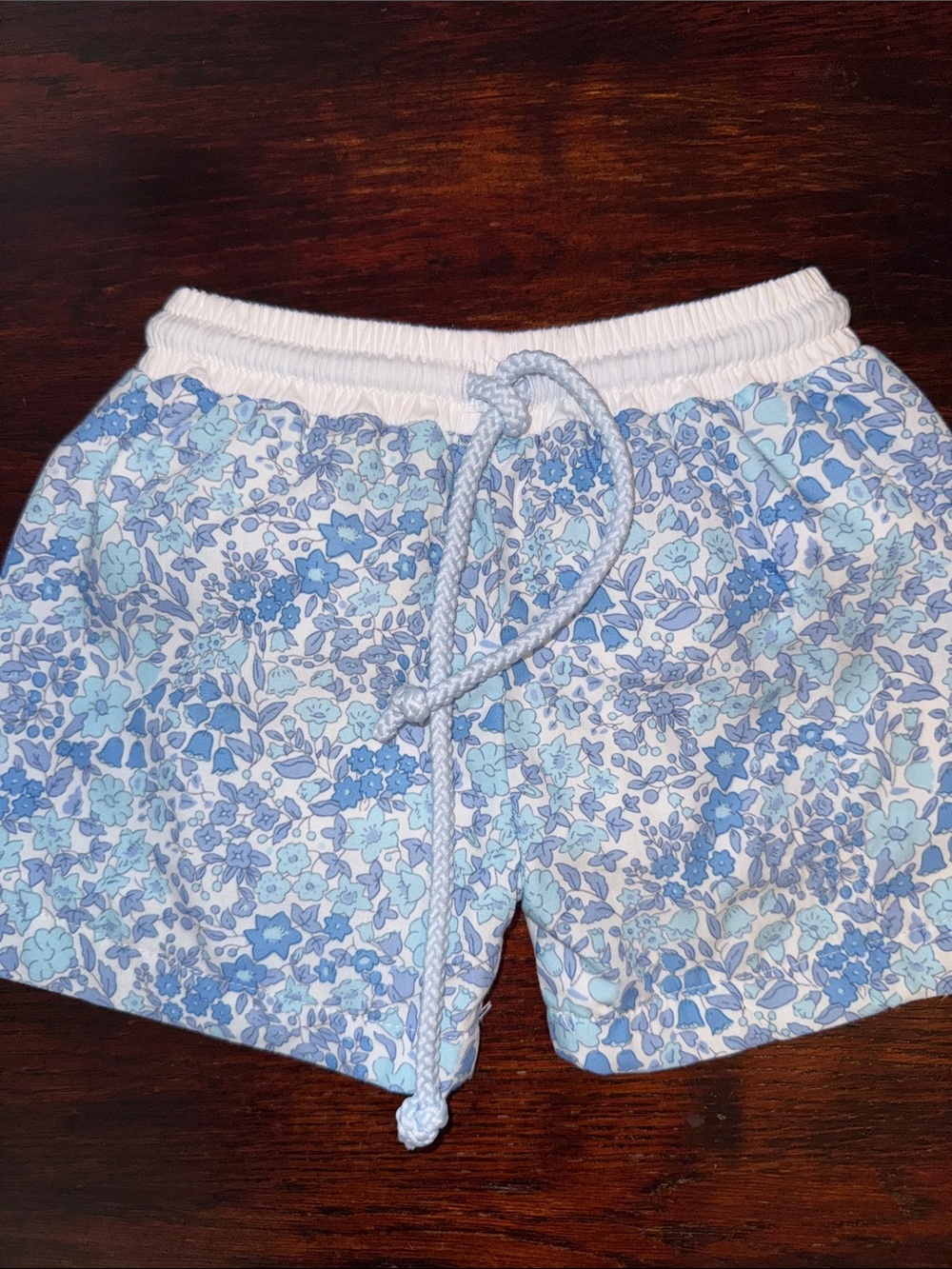 Baby Girl’s Blue Floral Drawstring Shorts